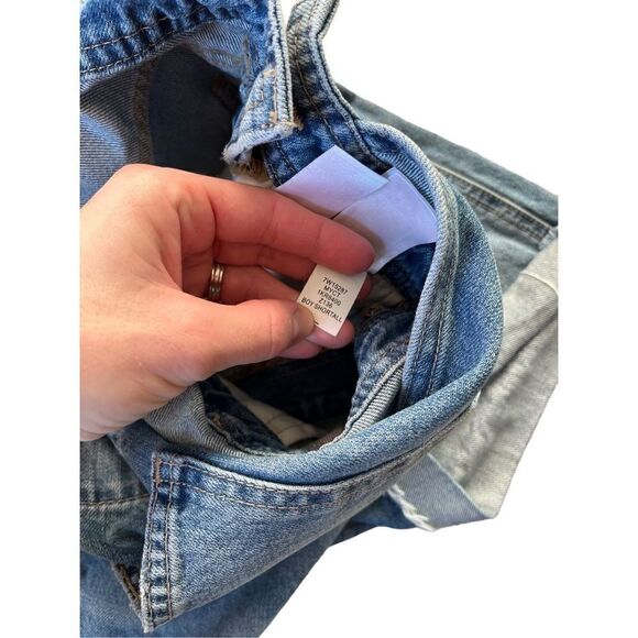 Lucky Brand Denim Boyfriend Shortall Overall size S Raw Hem - Picture 6 of 11